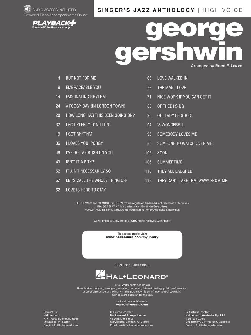 Gershwin: Singer's Jazz Anthology - High Voice