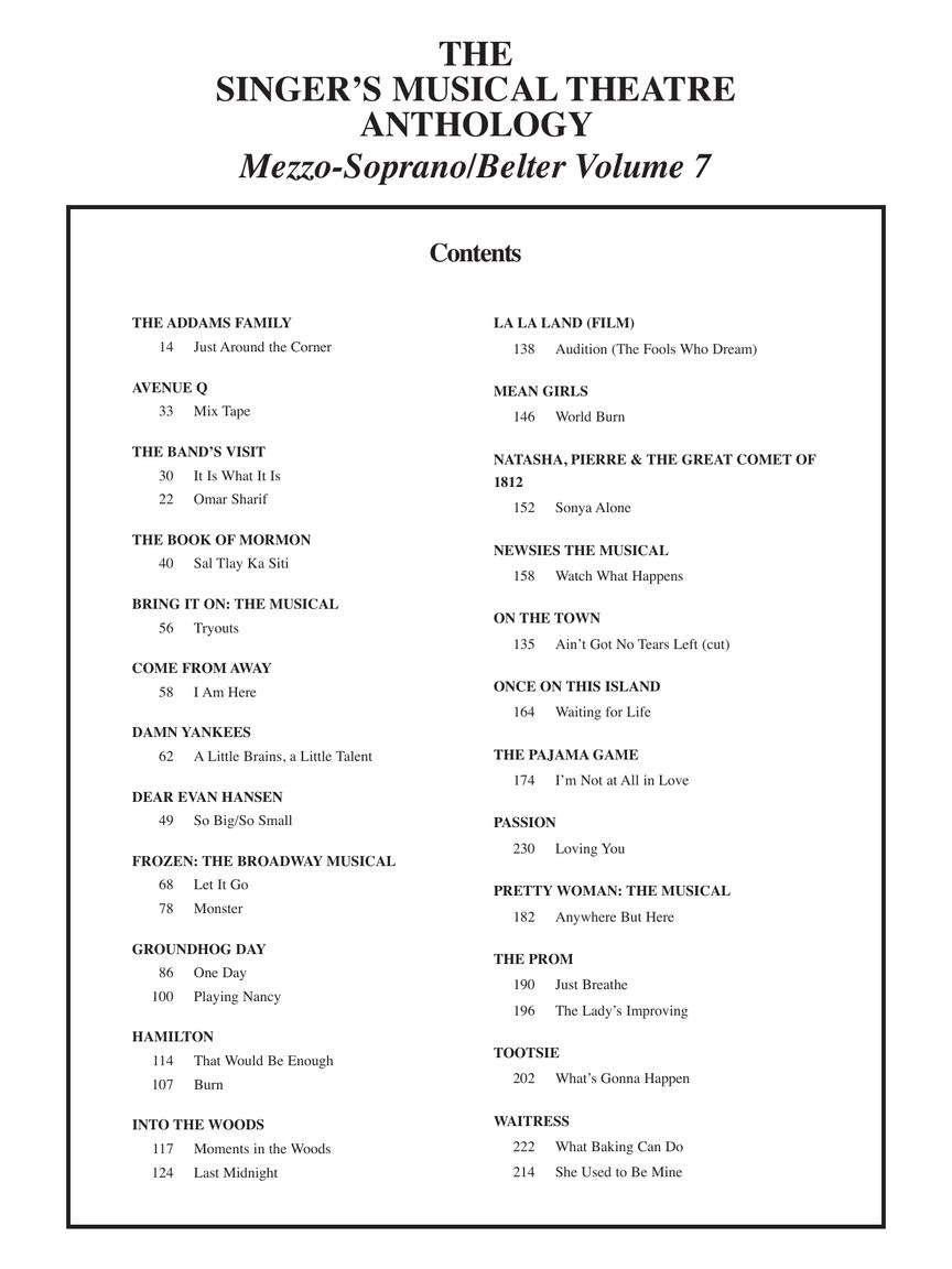 Singer's Musical Theatre Anthology Mezzo-soprano/belter Volume 7
