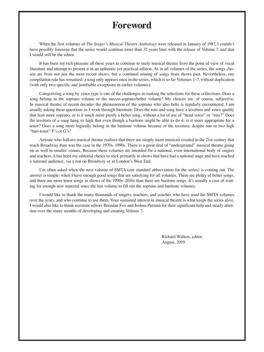 Singer's Musical Theatre Anthology Tenor Volume 7