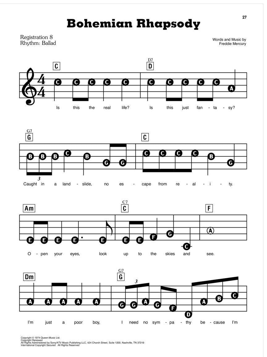 Bohemian Rhapsody - E-Z Play Today #41