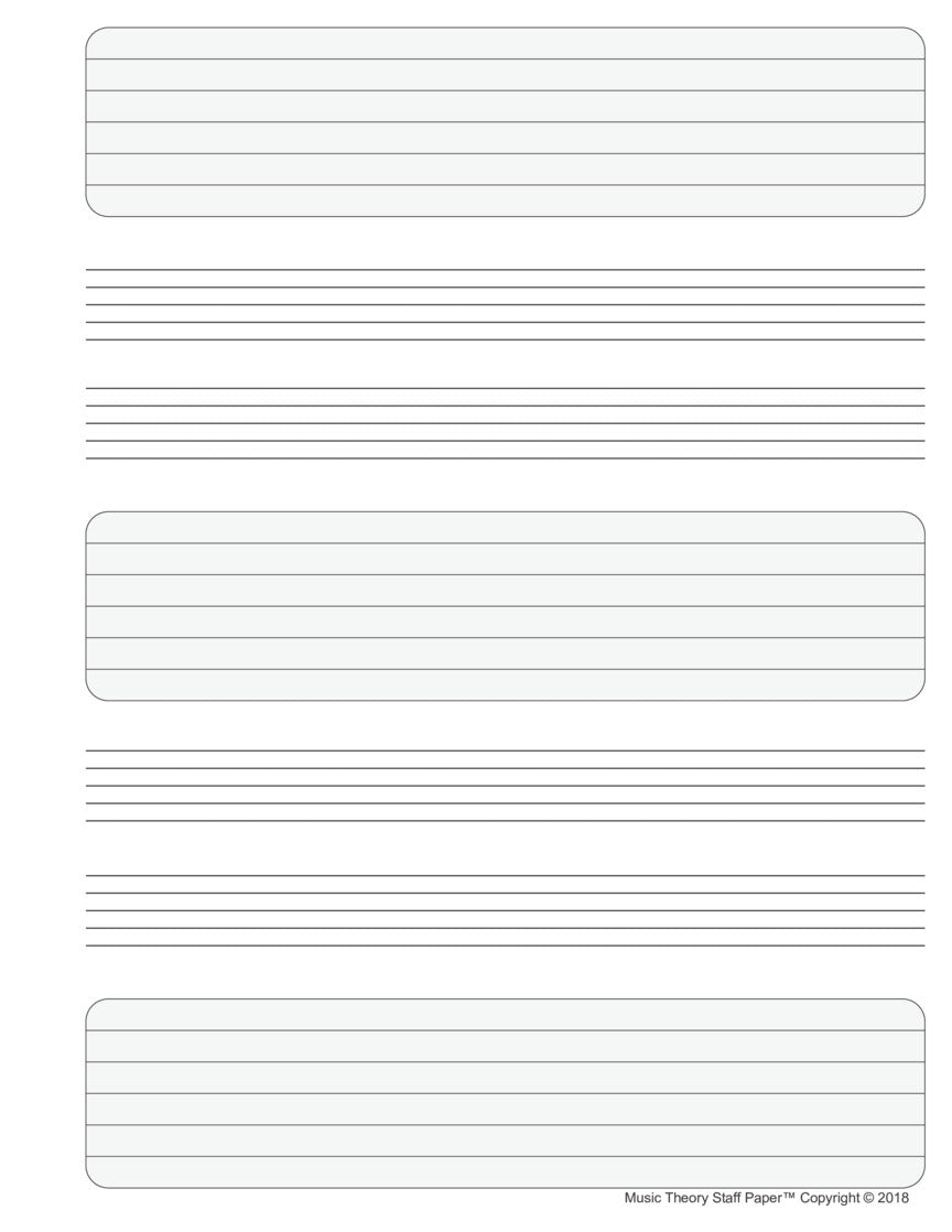 Music Theory Staff Paper / Manuscript Paper