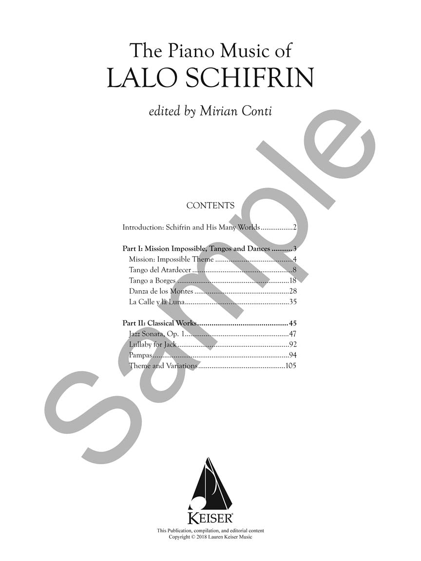 Schifrin, Lalo - Piano Music of