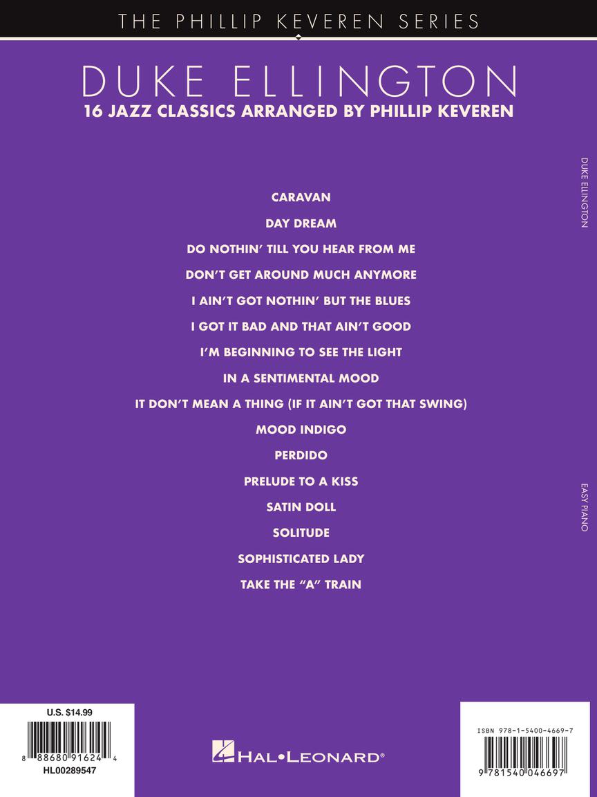 Duke Ellington 16 Jazz Classics Arranged for Easy Piano