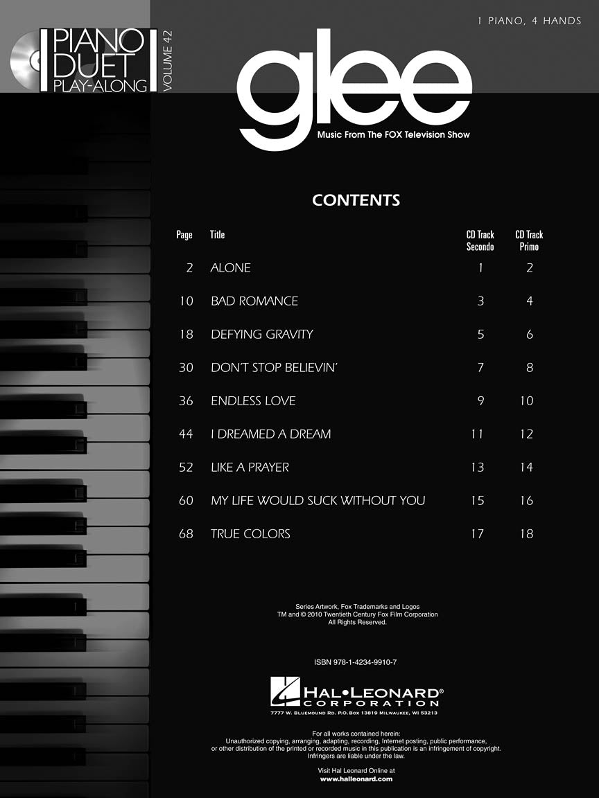 Glee - Piano Duet Play-Along Volume 42