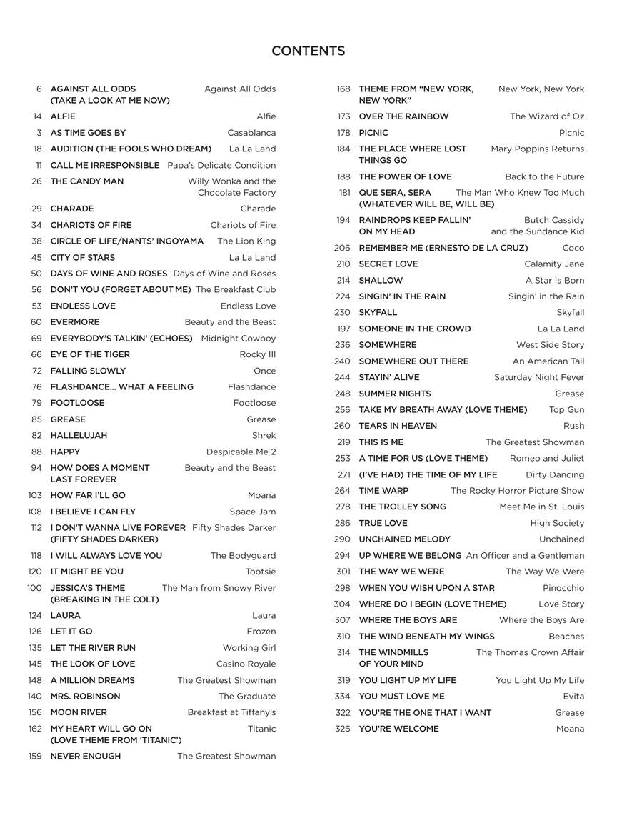 Best Movie Songs Ever - Easy Piano