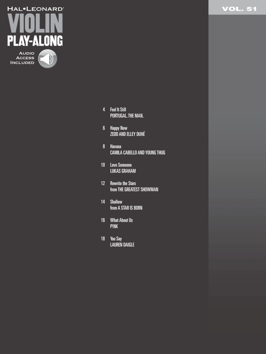 Chart Hits for Beginners - Violin Play-Along Vol. 51