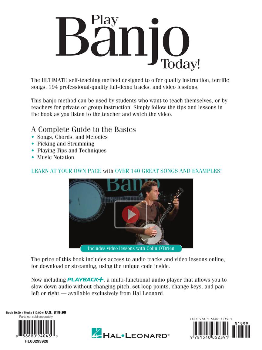 Play Banjo Today! All-in-one Beginner's Pack - Includes Book 1, Book 2, Audio & Video