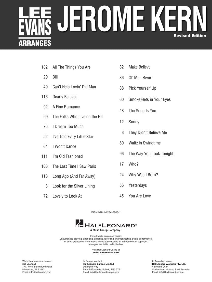 Kern Lee Evans Arranges Jerome Kern