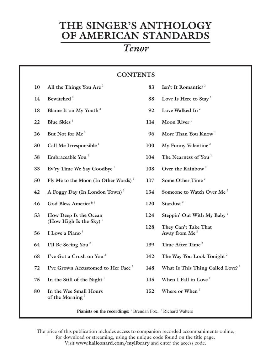 Singer's Anthology of American Standards, The