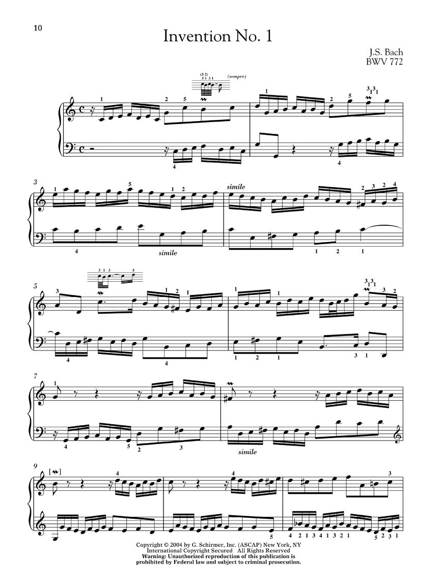 Bach, J.S. - Two-Part Inventions