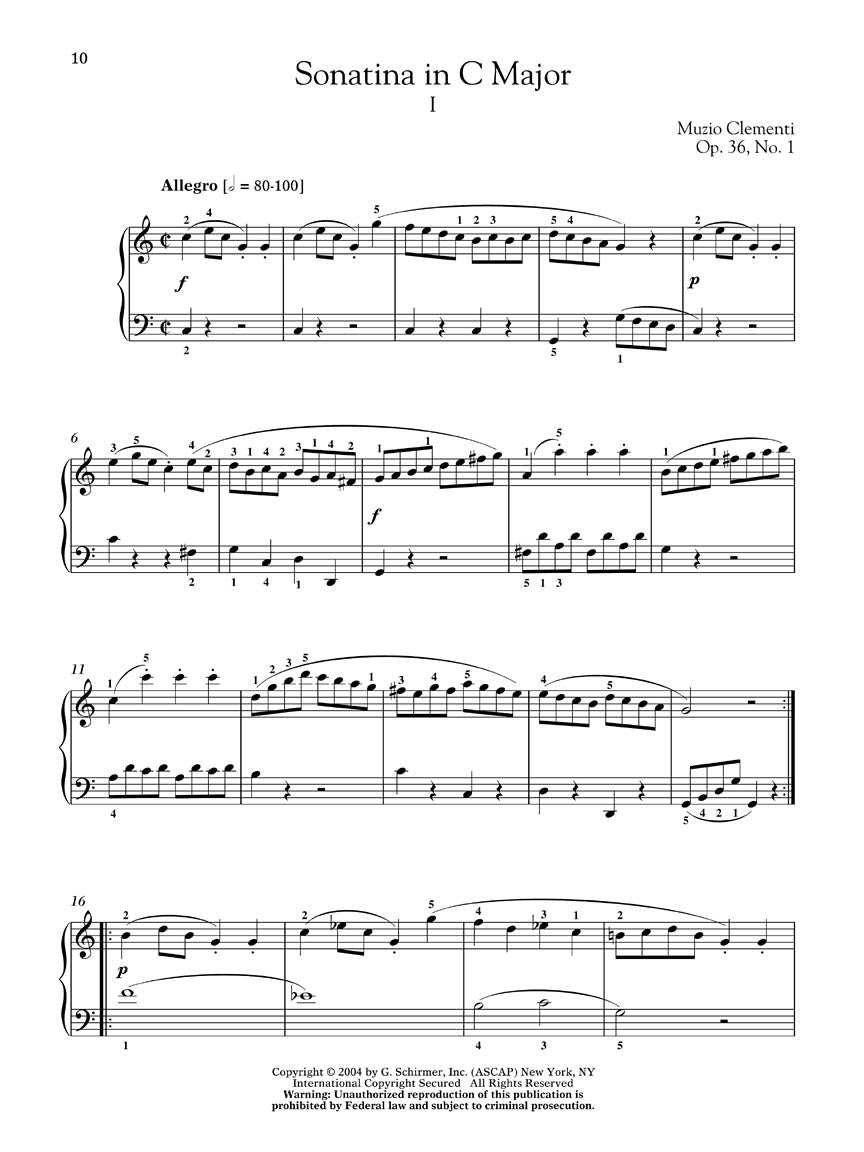 Clementi Sonatinas, Opus 36