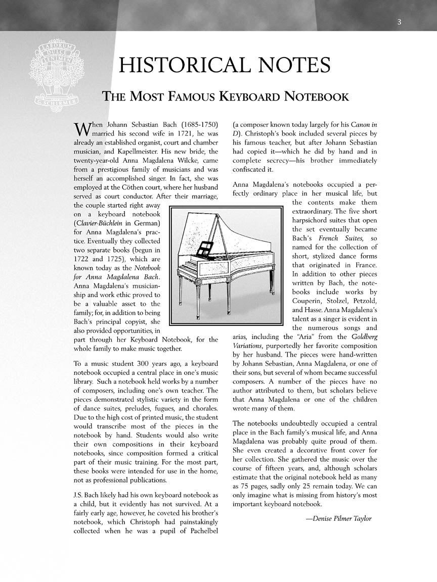 Bach Selections from the Notebook for Anna Magdalena Bach