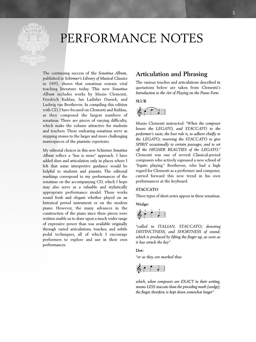 Sonatina Album - Clementi, Kuhlau, Dussek, and Beethoven