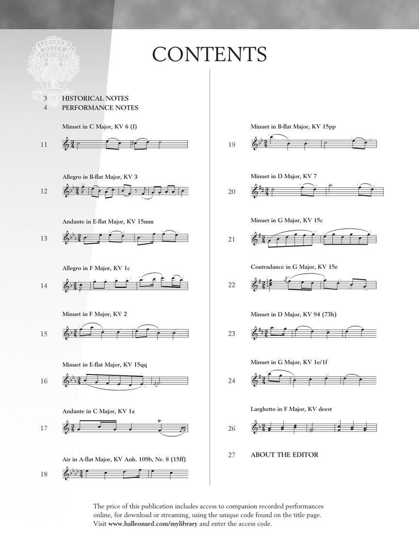 Mozart 15 Easy Piano Pieces - Schirmer Performance Editions