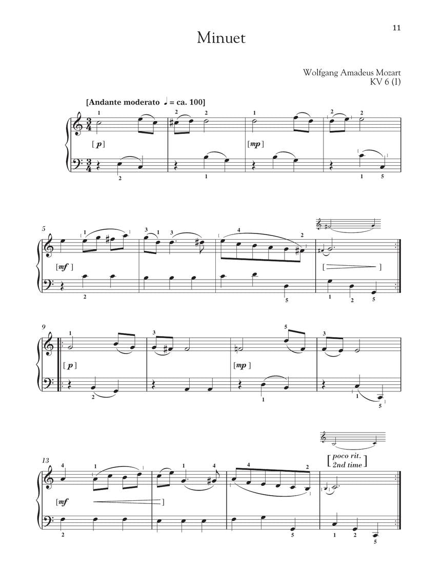 Mozart 15 Easy Piano Pieces - Schirmer Performance Editions