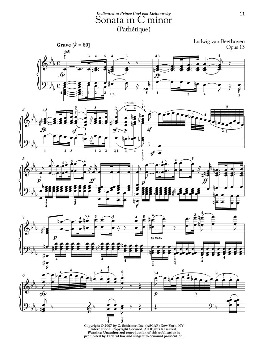 Beethoven Sonata in C Minor, Opus 13 (Pathétique)