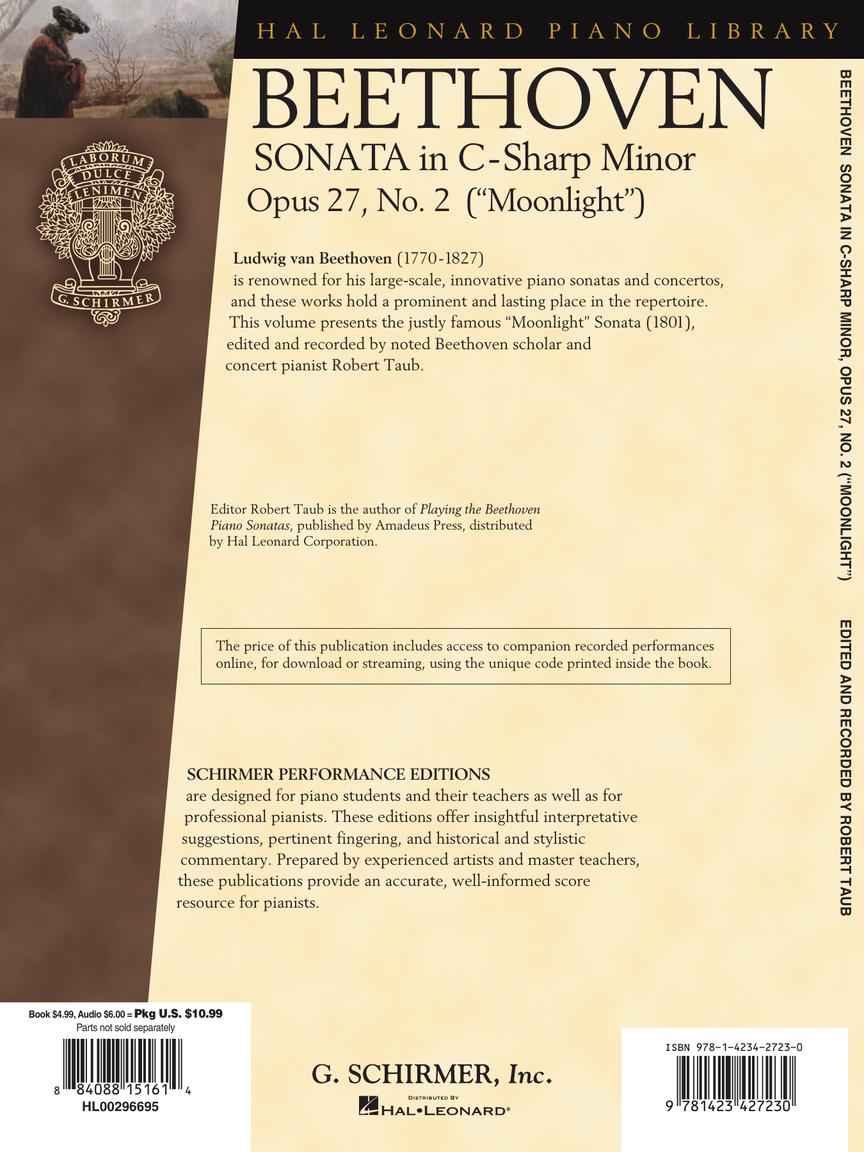 Beethoven, Ludwig van - Sonata in C-Sharp Minor, Opus 27, No. 2 (Moonlight)