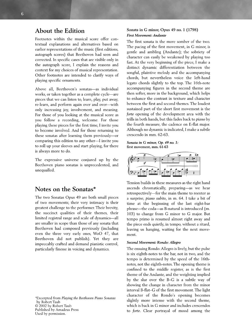 Beethoven, Ludwig van - Two Short Sonatas, Opus 49