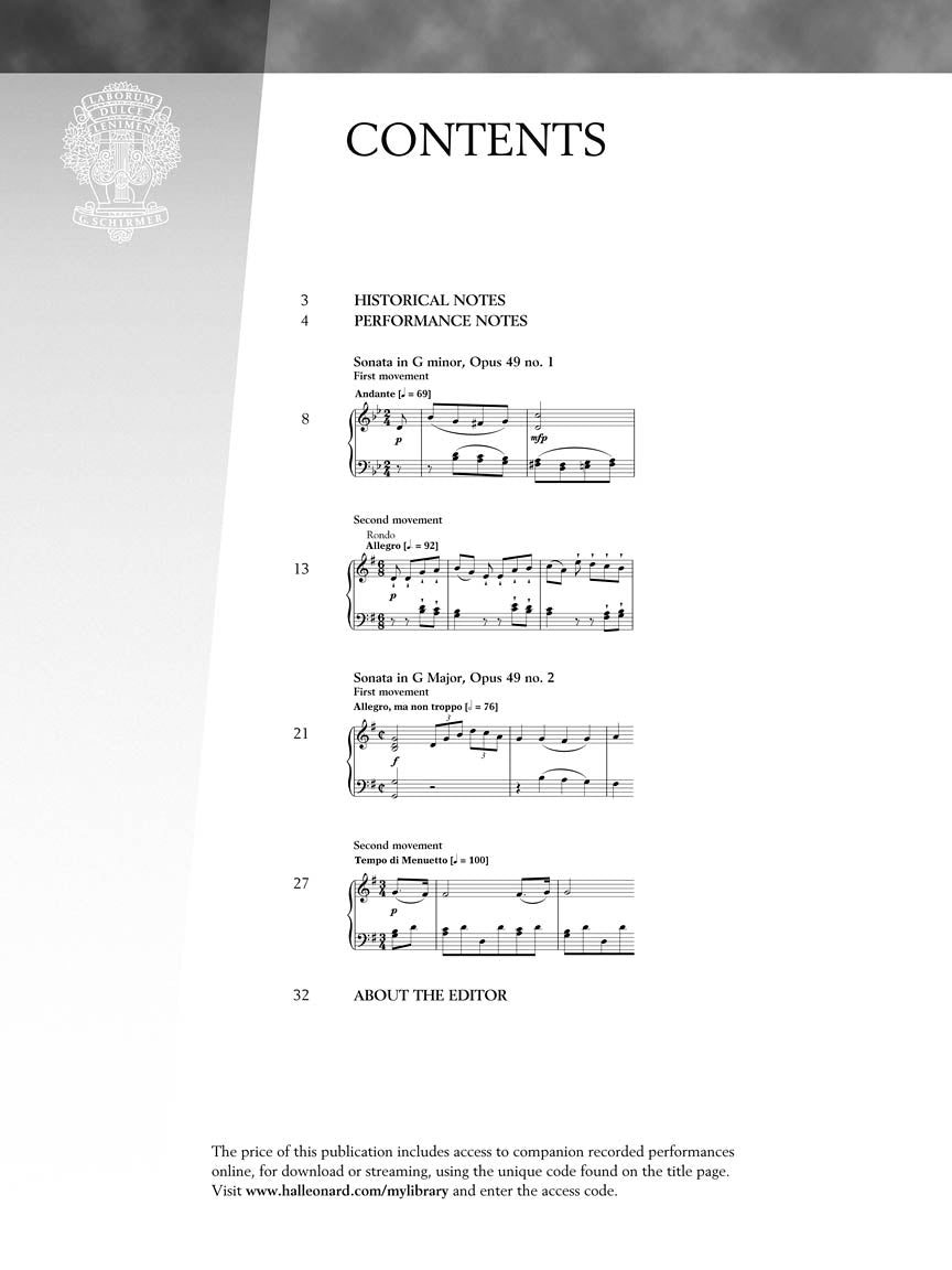 Beethoven, Ludwig van - Two Short Sonatas, Opus 49