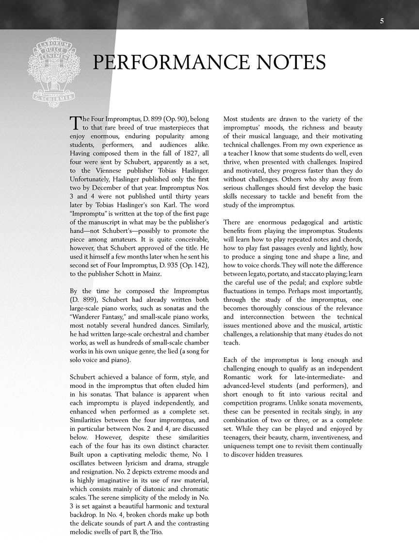 Schubert - Four Impromptus, D. 899 (Op. 90)