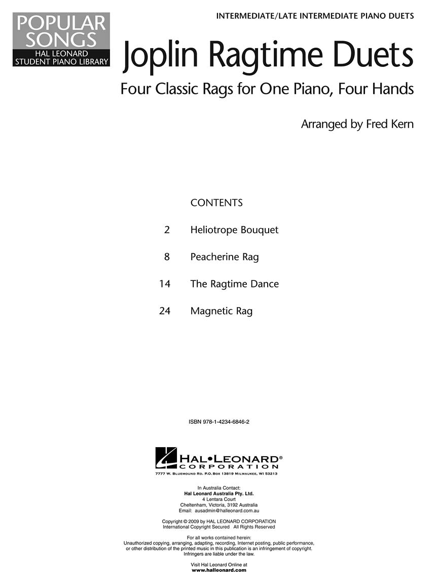 Joplin Ragtime Duets