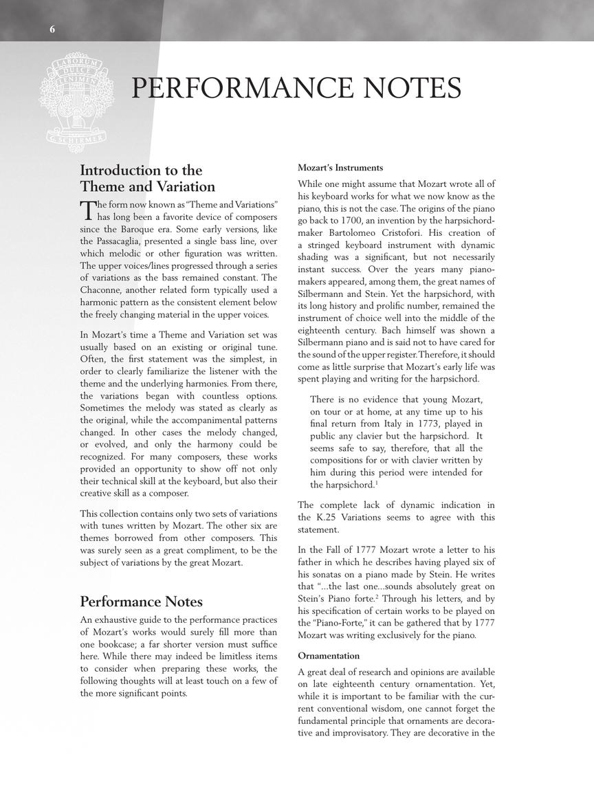 Mozart - Selected Variations