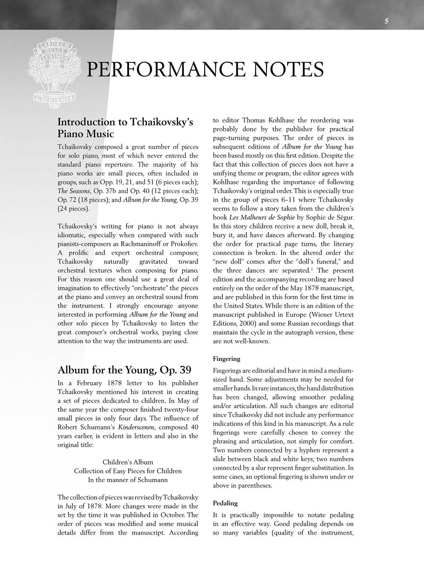 Tchaikovsky - Album for the Young, Op. 39