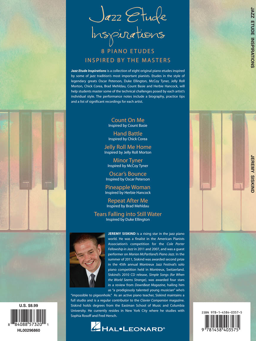 Siskind Jazz Etude Inspirations - Eight Piano Etudes Inspired by the Masters