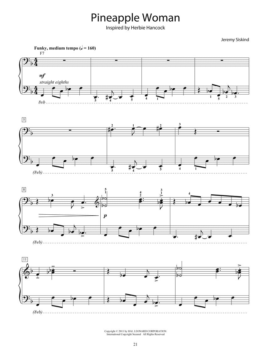 Siskind Jazz Etude Inspirations - Eight Piano Etudes Inspired by the Masters