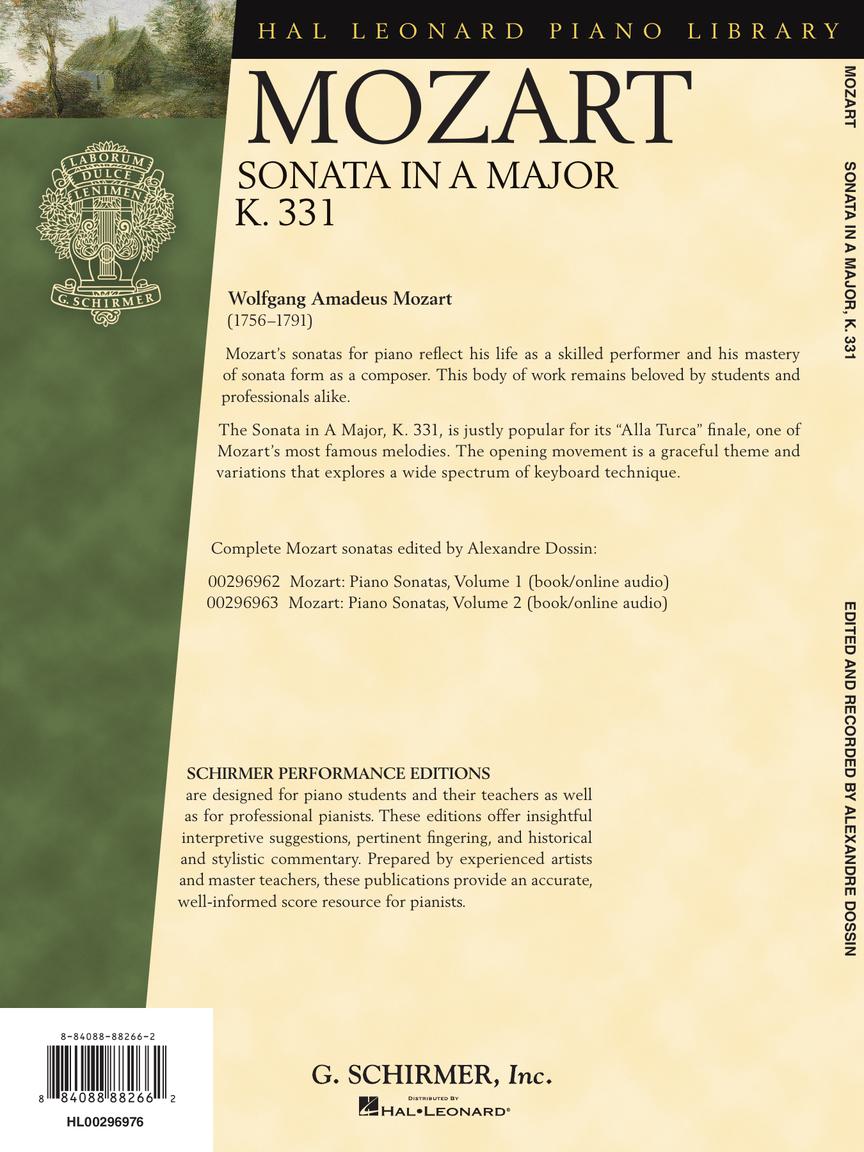 Mozart Piano Sonata in A Major, K.331