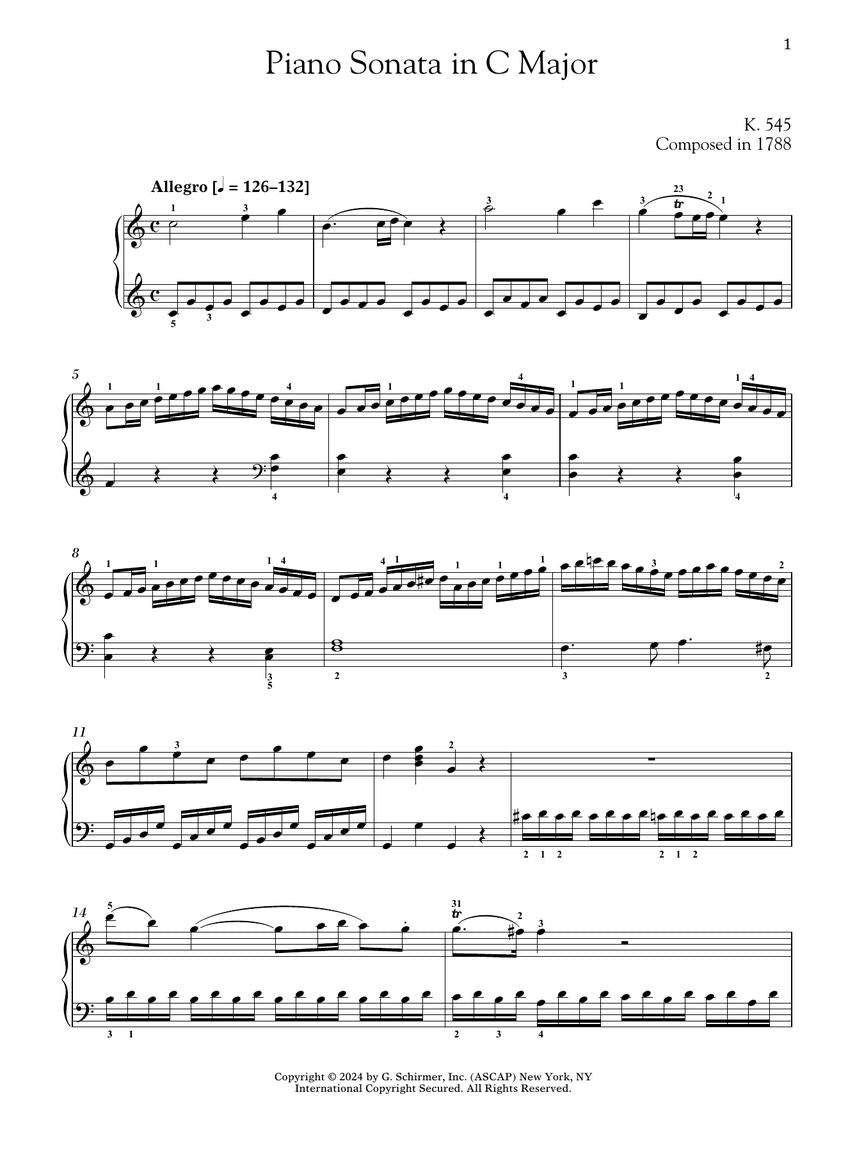 Mozart Piano Sonata in C Major, K.545