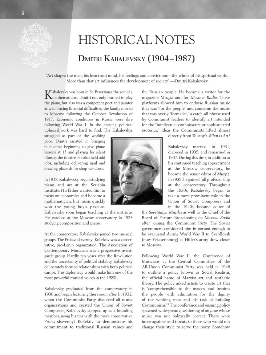 Kabalevsky, Dimitri - Piano Pieces For Children, Op. 27 And 39 Schirmer Performance Edition