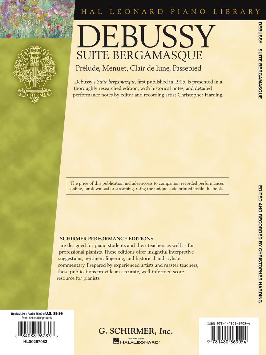 Debussy - Suite bergamasque - Schirmer Performance Editions