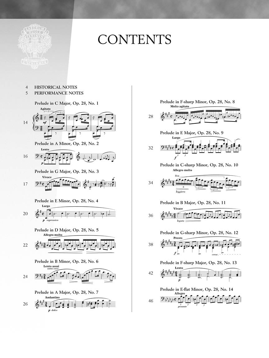Chopin - Preludes - Schirmer Performance Editions