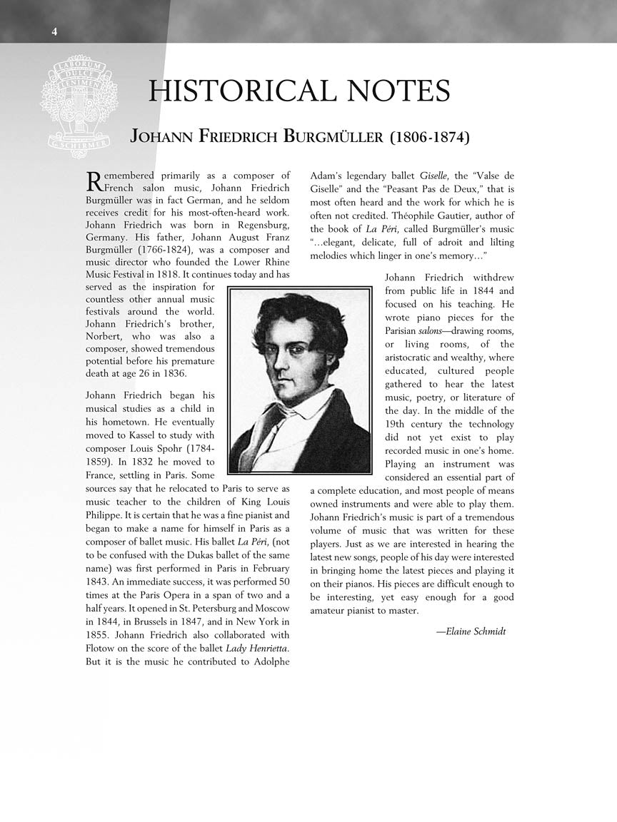 Burgmüller - 25 Progressive Studies, Op. 100 - Schirmer Performance Editions
