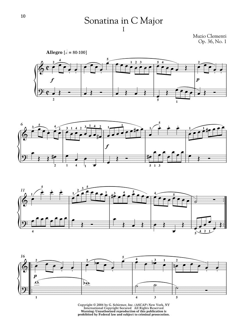 Clementi - Sonatinas, Op. 36 - Schirmer Performance Editions