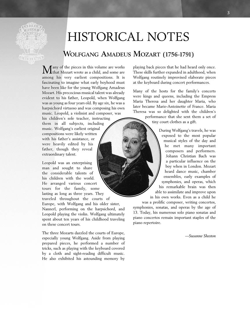 Mozart - 15 Easy Piano Pieces - Schirmer Performance Editions - Book Only