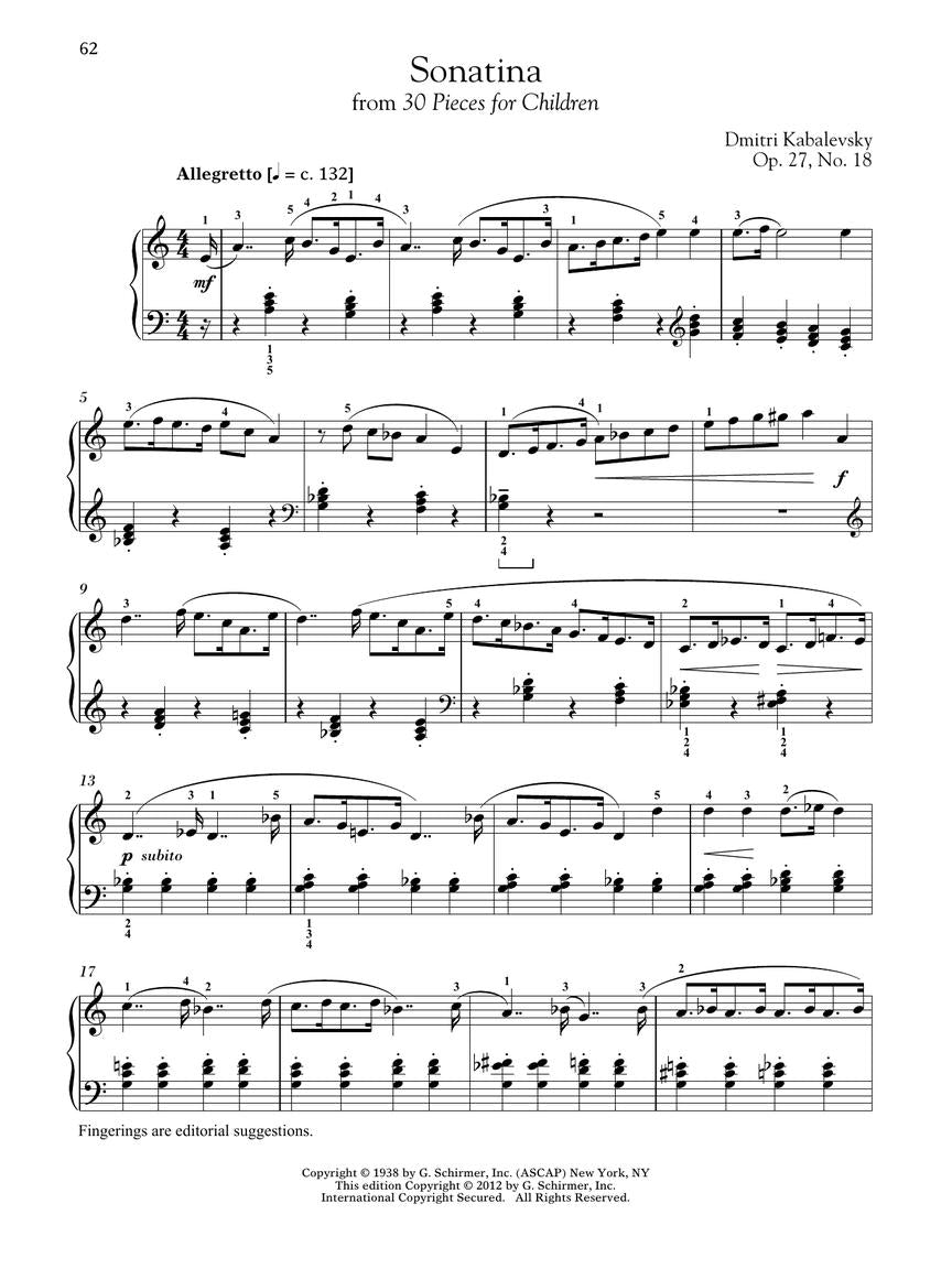 Twentieth Century - Early Intermediate Level - Schirmer Performance Editions