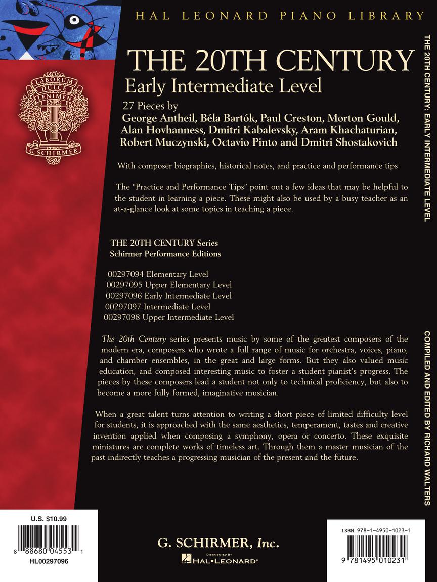 Twentieth Century - Early Intermediate Level - Schirmer Performance Editions