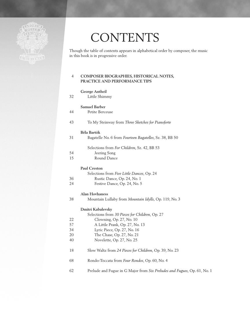 Twentieth Century - Intermediate Level - Schirmer Performance Editions