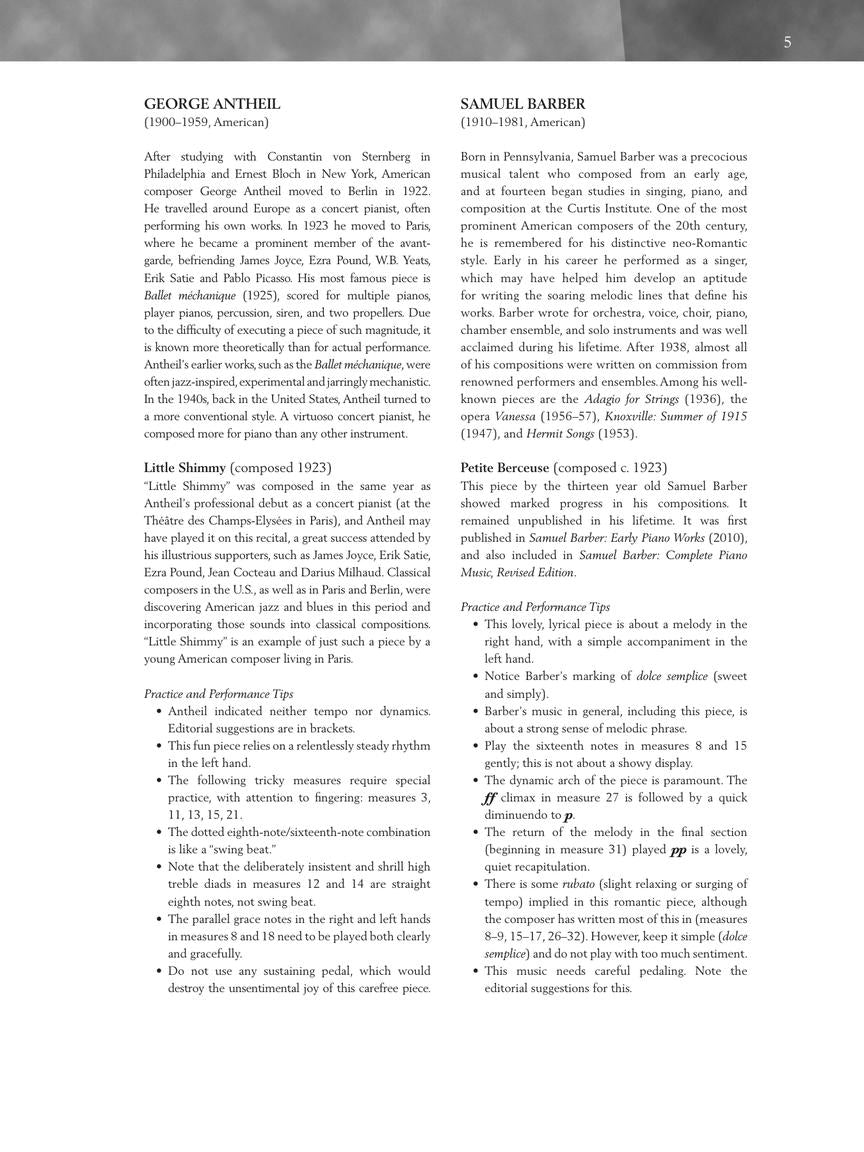 Twentieth Century - Intermediate Level - Schirmer Performance Editions