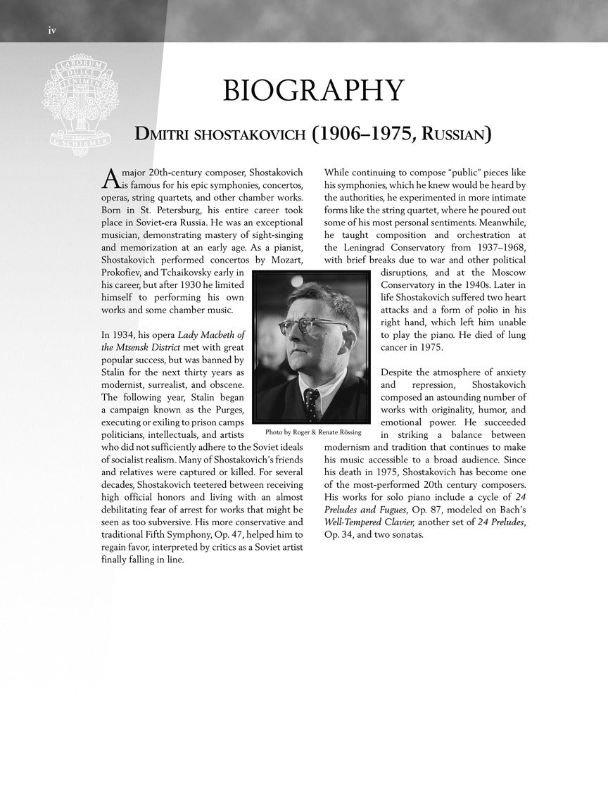 Shostakovich - Children's Notebook Opus 69 Schirmer Performance Editions