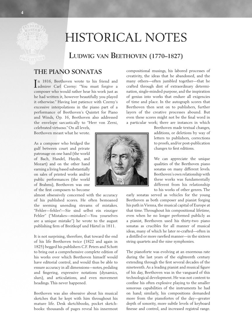 Beethoven - Five Favorite Sonatas - Schirmer Performance Editions