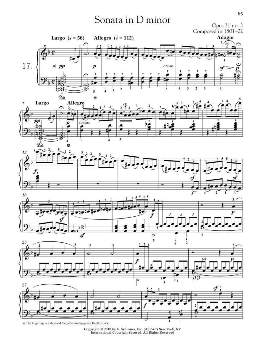 Beethoven - Five Favorite Sonatas - Schirmer Performance Editions
