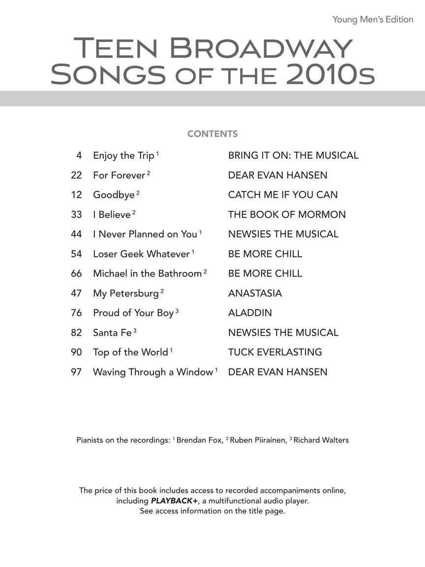 Teen Broadway Songs of the 2010s