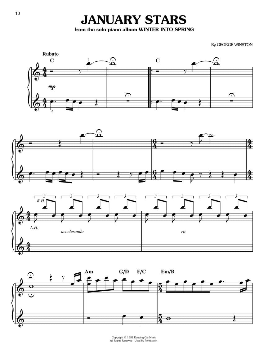 George Winston – Easy Piano Sheet Music Collection