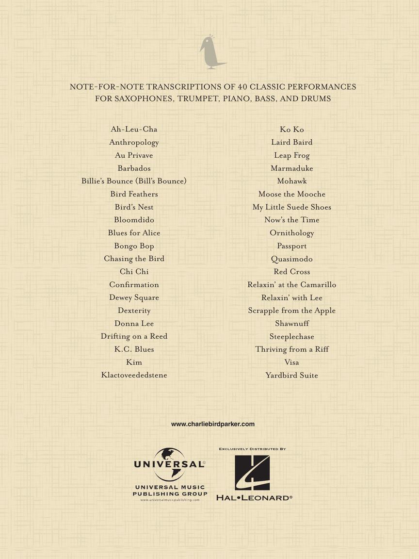 Charlie Parker – The Complete Scores