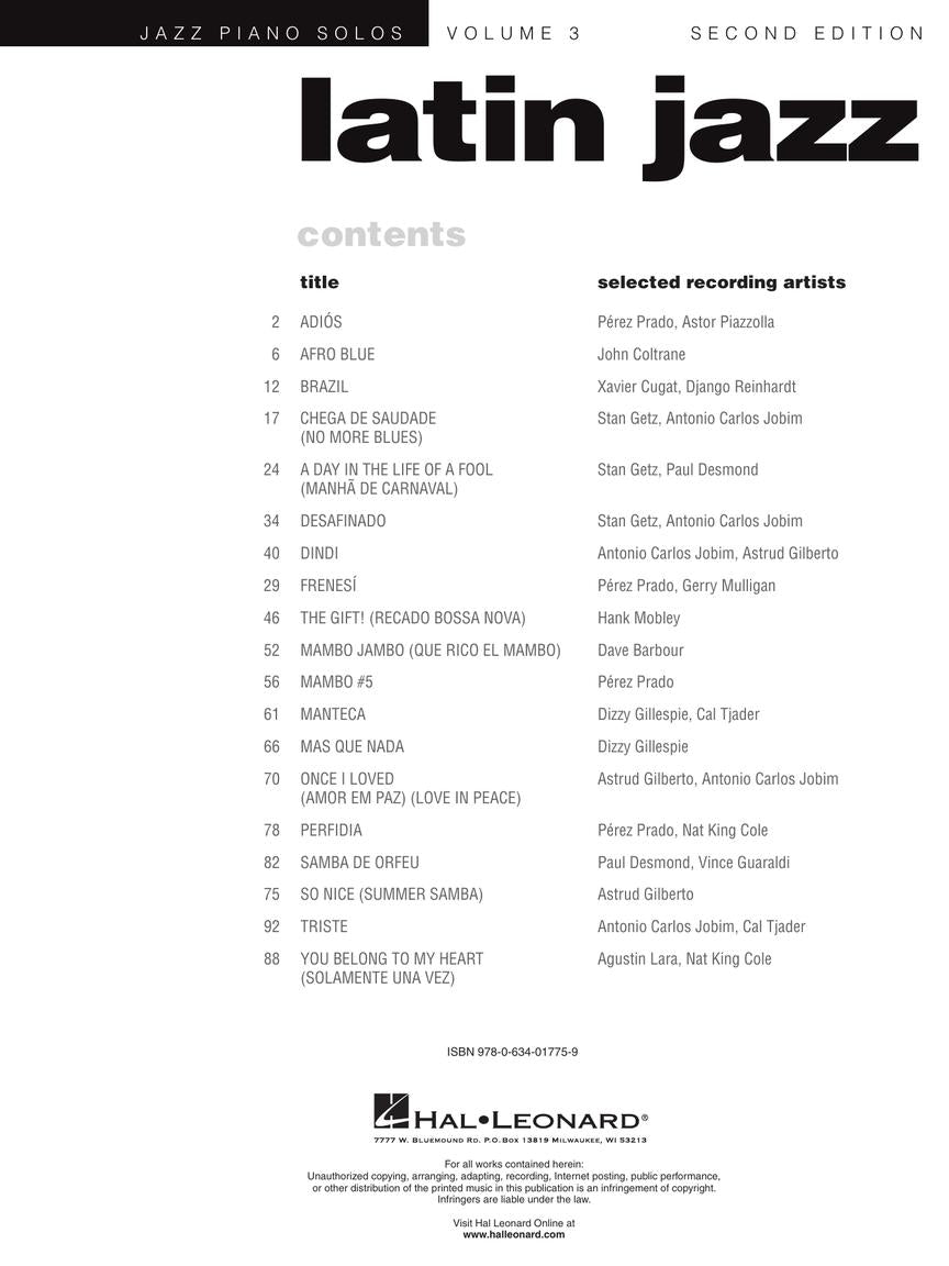 Latin Jazz - Jazz Piano Solos, Vol. 3
