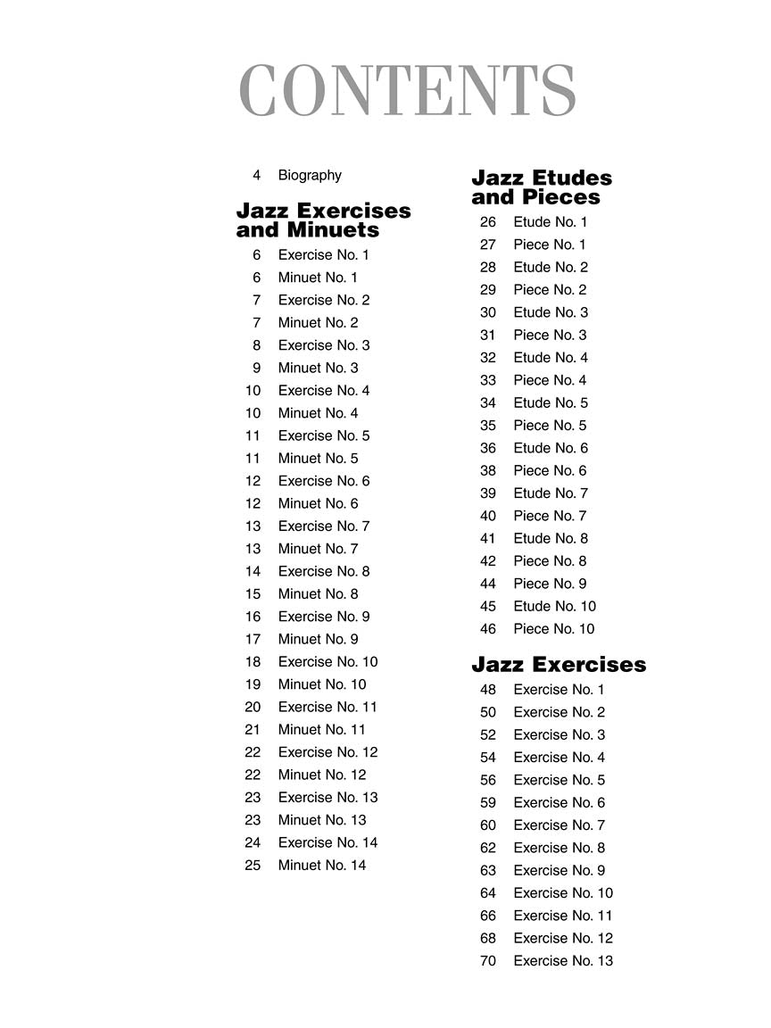 Peterson, Oscar - Jazz Exercises, Minuets, Etudes & Pieces for Piano