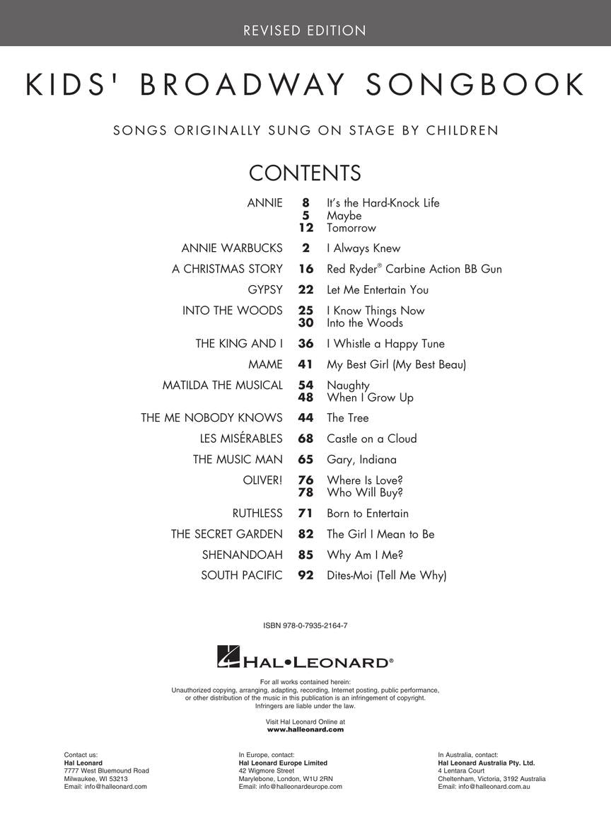 Kids' Broadway Songbook